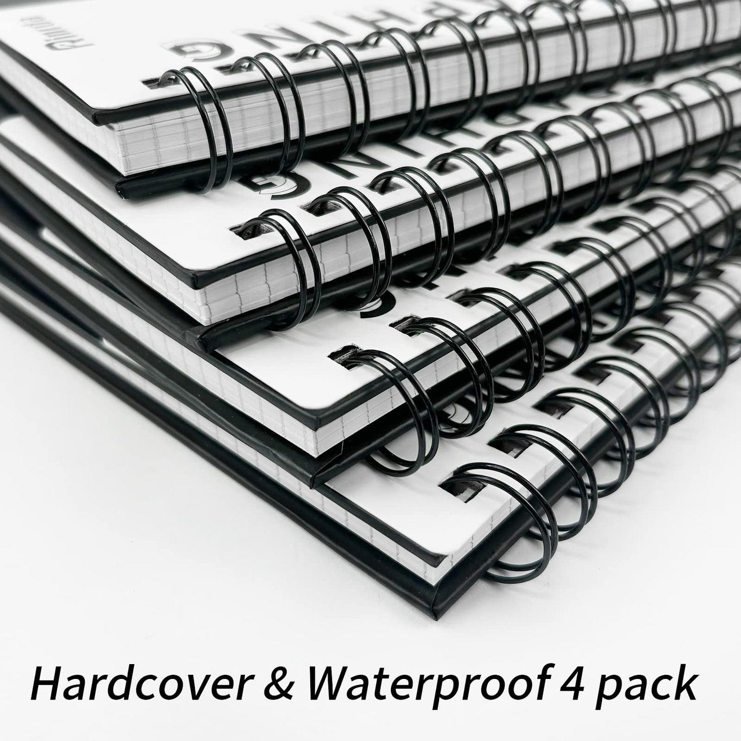 Rinrda Graph Paper Notebook Spiral Notebook 8.5" x 11"-4 Pack Grid Paper Notebook Graph notebook Engineering notebook 120 Pages 100 GSM Thick Graphing Paper Notebook Hardcover Journal for School,