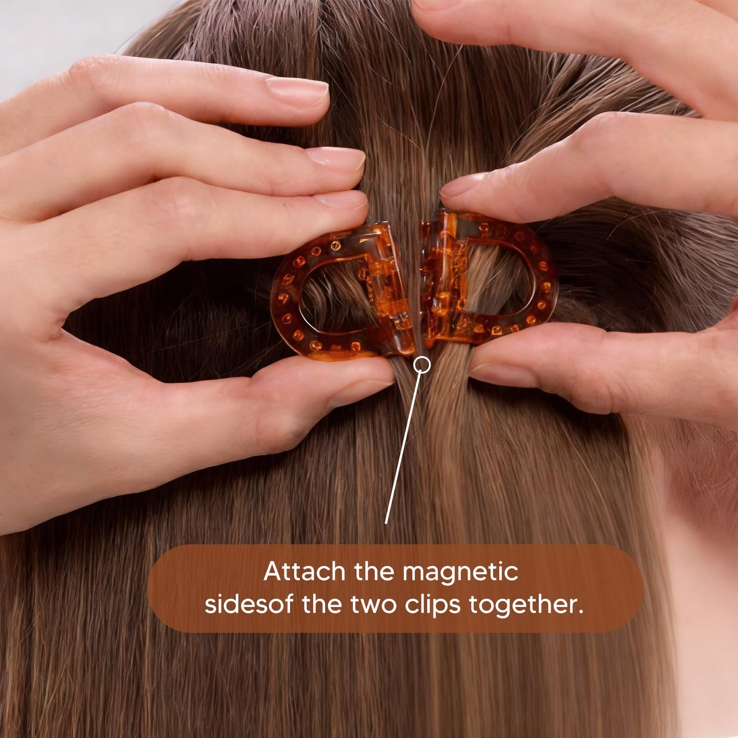 BFRAHD 2PCS Magnetic Hair Clips for women,No Crease Hair Clips Strong Hold,Seamless 2-in-1 Design for Everyday Hairstyles | Creaseless Hair Clips Gentle on Fine to Thick Hair,Portable Set