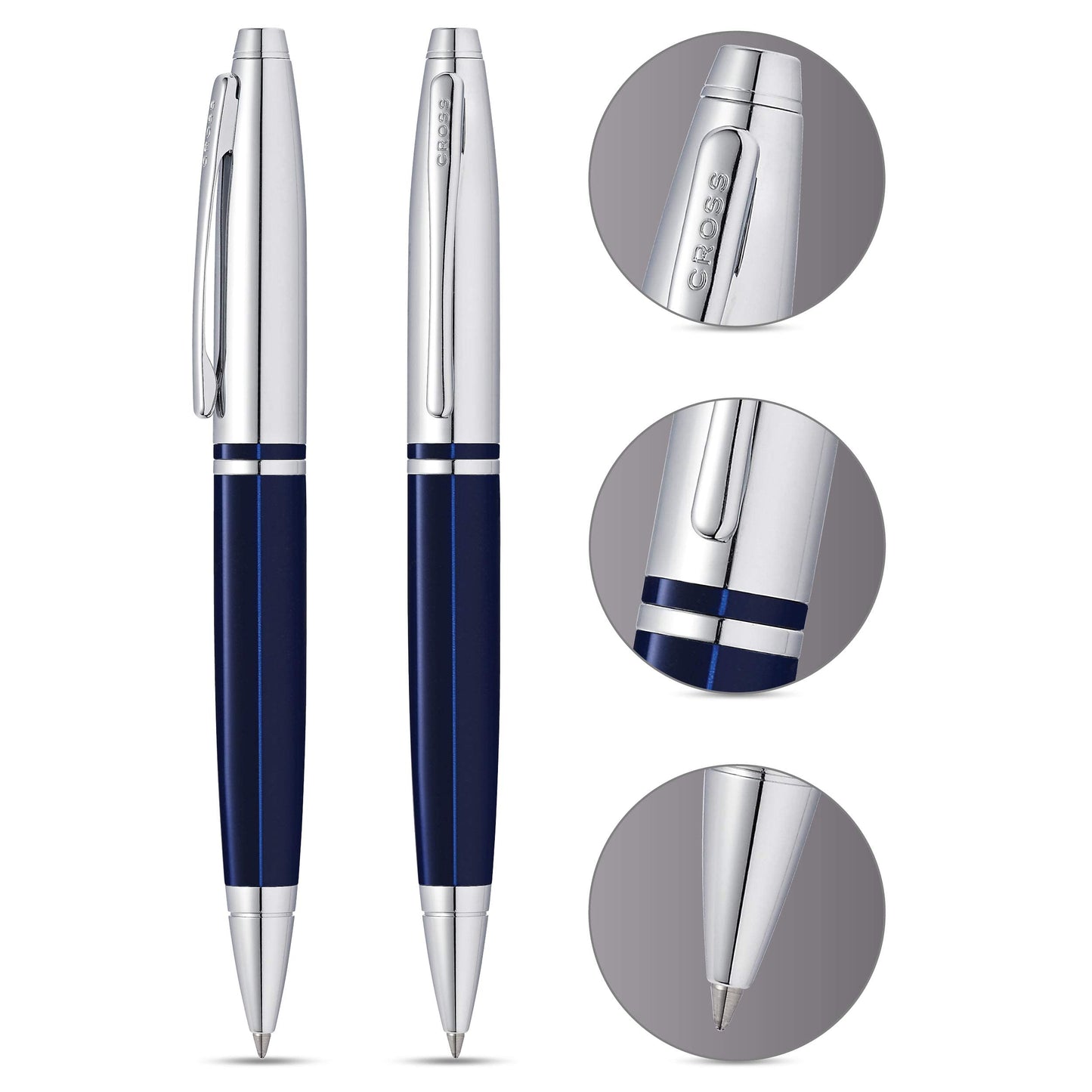 Cross Calais Chrome/Blue Ballpoint Pen