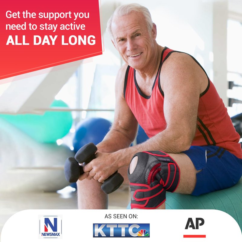DR. BRACE ELITE Knee Brace with Side Stabilizers & Patella Gel Pads for Maximum Knee Pain Support and knee recovery for men and women-Please Check How To Size Video (Sunrise, Large)