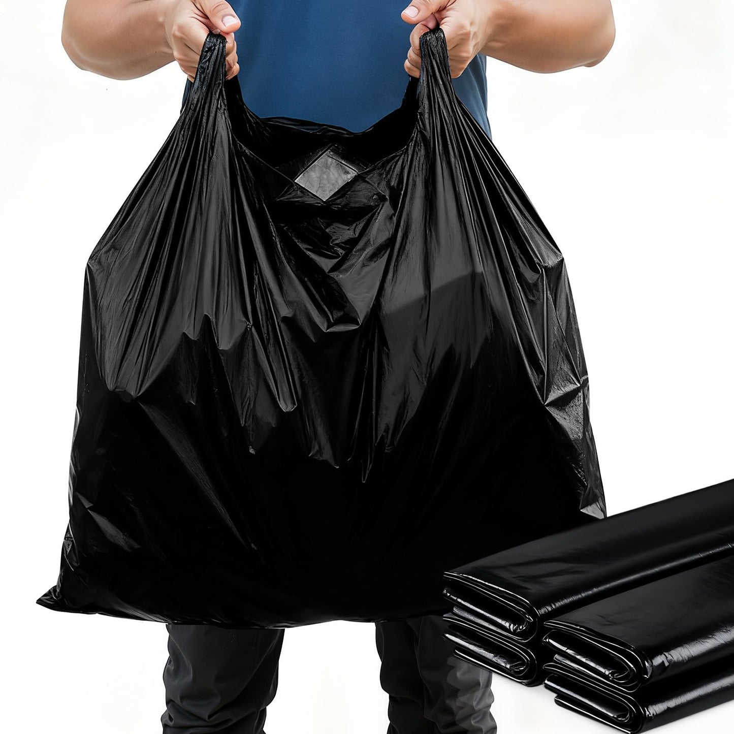 AmazingSpark 100 Pack Extra Large Plastic Shopping Bags with Handles, 36'' x 24'' x 8'', Reusable Heavy Duty T-shirt Bags Bulk with Handles for Grocery Restaurant, Retail, Business(Fits 30 Gallon)