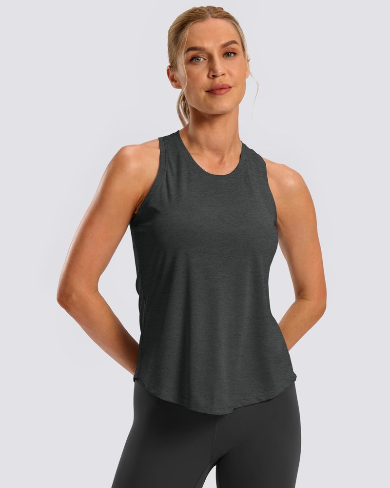 G Gradual Women's Workout Tank Tops Racerback Athletic Yoga Tops Loose Fit Sleeveless Running Gym Sports Shirts for Women(Charcoal,M)