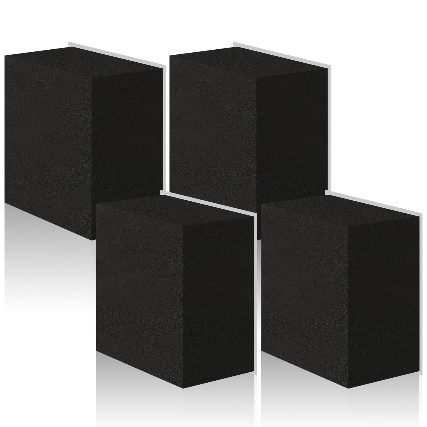Joyfolk 4 Pcs 2" Thick Foam Padding Sheet with Adhesive Backing Closed Cell 4 Inch x 4 Inch Self Stick Neoprene Insulation Foam Sheet Black for Furniture Cars Speakers