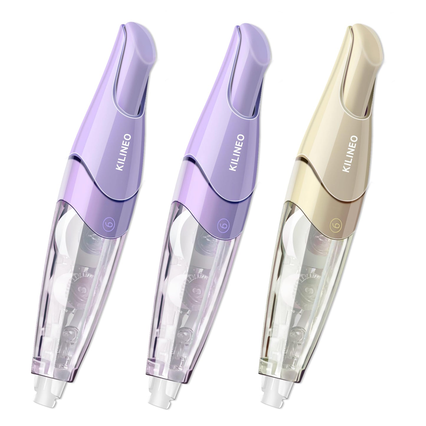 KILINEO Refillable Retractable White Correction Tape, Pen Shaped White Smooth Pull Out Japanese Aesthetic Cute Correction Tape for Office Supplies, 3 PCS (ZH-99)