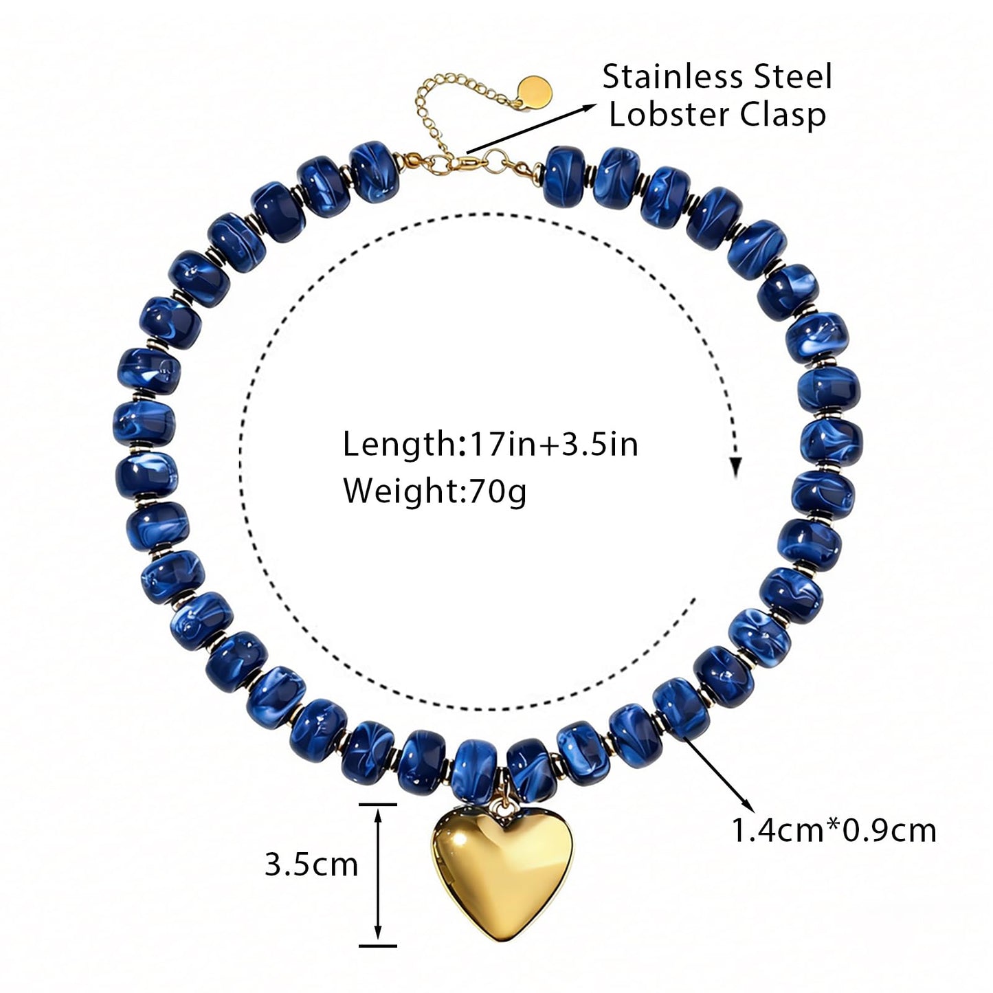 joymiao Beaded Necklace for Women Big Bead Necklace Choker Boho Bead Chunky Beaded Necklace Trendy Statement Necklaces Summer Jewelry