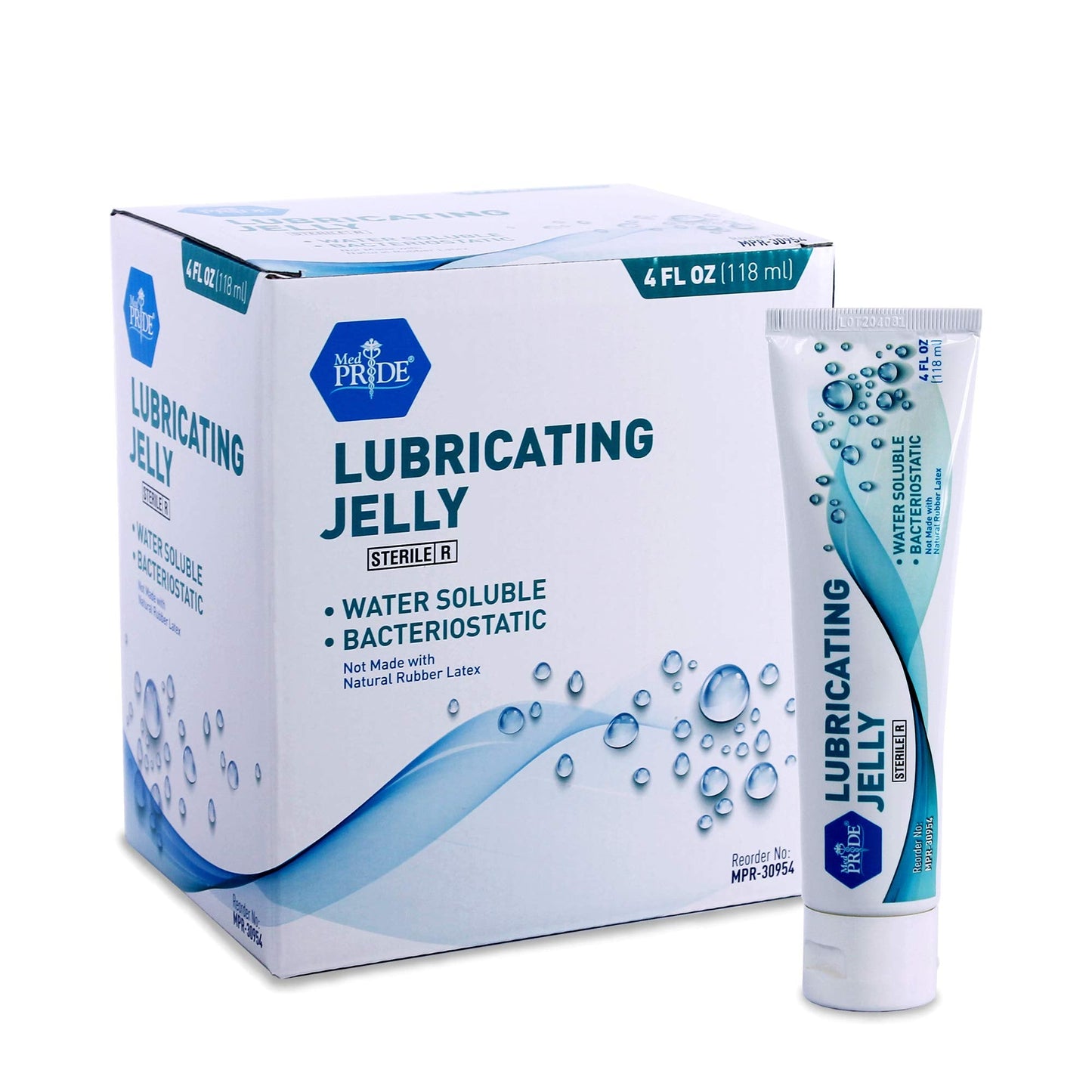 MED PRIDE Sterile Surgical Lubricant Jelly Tube, 4 Fl Oz, Water-Soluble, Bacteriostatic, Latex Free, Medical Lubricating Jelly, Box of 12
