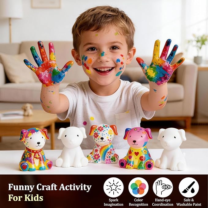 Paint Your Own Dog Lamp Kit - Art & Crafts Painting Kits for Kids, DIY Puppy Crafts Night Light,Art Supplies School Activities,Easter Christmas Birthday Creative Gift for Boys Girls Ages 4 5 6 7 8+