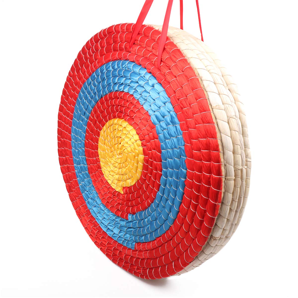 DOSTYLE Traditional Hand-Made Solid Straw Round Archery Target Shooting Bow Coloured Rope Target Face Five Layers for Recurve Bow Long Bow Compound Bows