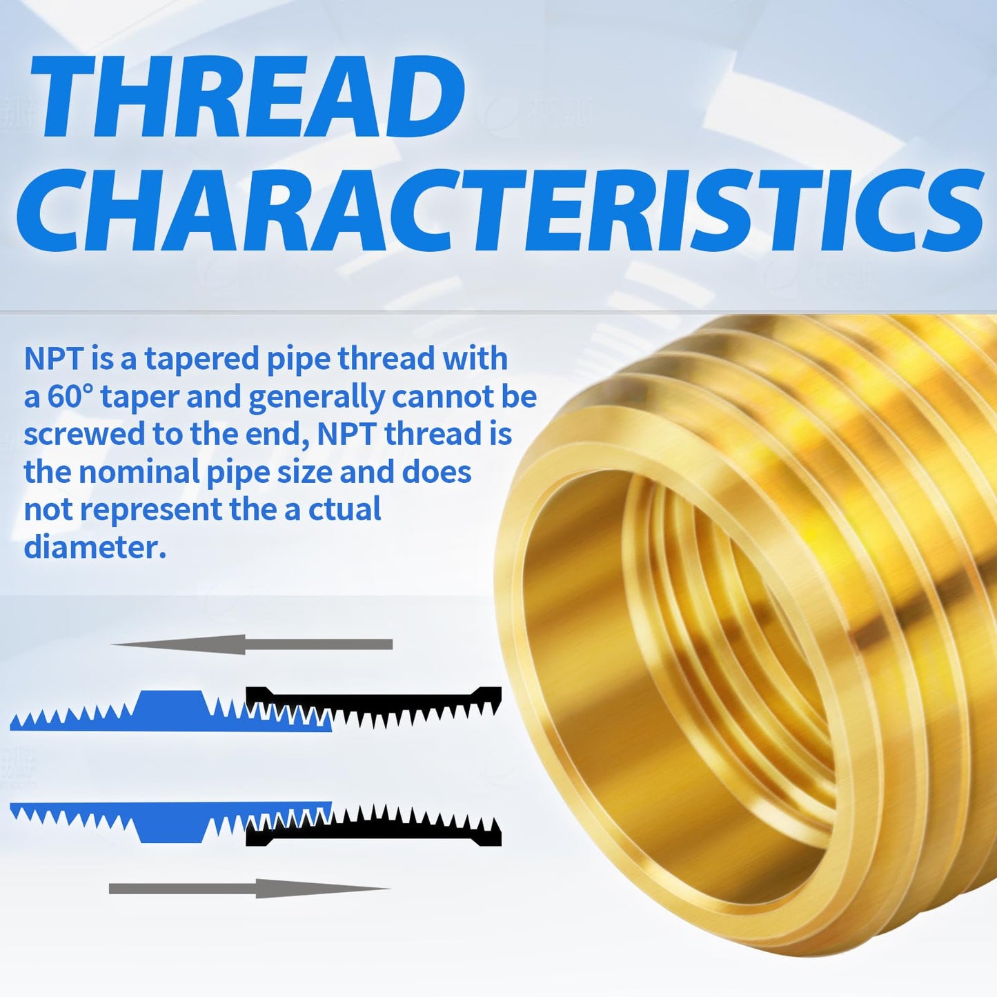 ChillWaves Brass Pipe Fitting, Reducer Hex Bushing 1/2" NPT Male x 1/4" NPT Female Thread Adapter(12-PACK)