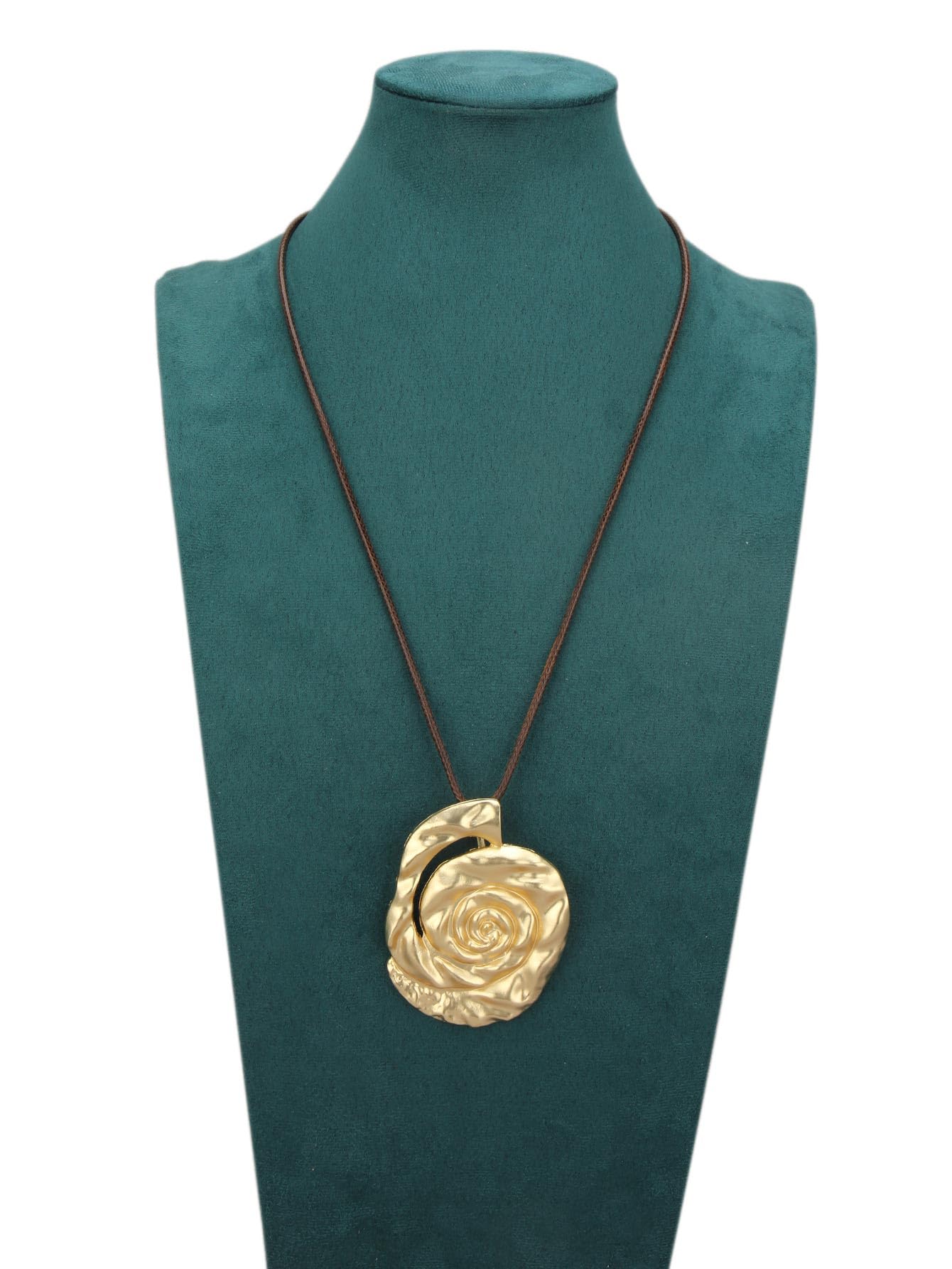 joymiao Long Pendant Necklace Boho Chunky Vintage Necklaces Large Gold Irregular Pendant Casual Necklace for Women Bohemian Jewelry