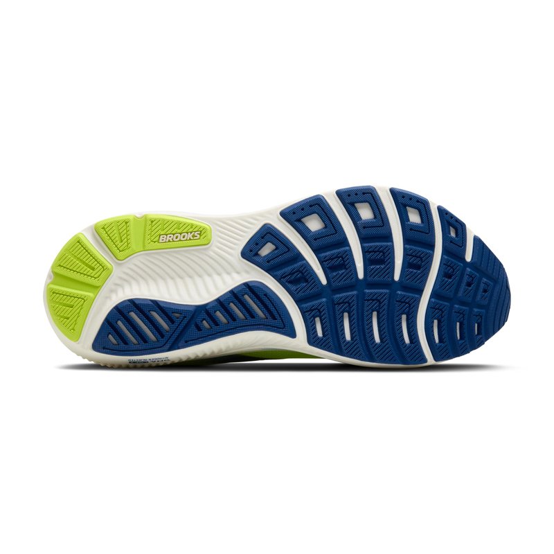 Brooks Men’s Ghost 17 Neutral Running Shoe - Acid Lime/Navy/White - 14 Medium