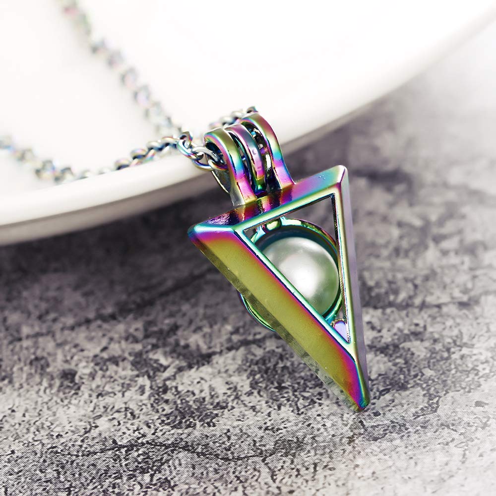 Vie jeune Mixed Pearl Cage Locket Pendants Set, Essential Oil Diffuser DIY Necklace Bracelet Jewelry Making Craft, Bulk Beads Aromatherapy Diffuser Charms Gifts for Women (Random 30pcs Rainbow Color)