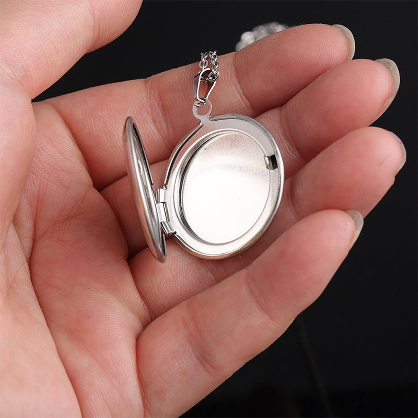 PHOCKSIN Locket Necklace for Women that Holds Pictures| Round Photo Locket for Girlfriend I Love you to the Moon and Back Nice Gifts for Mom