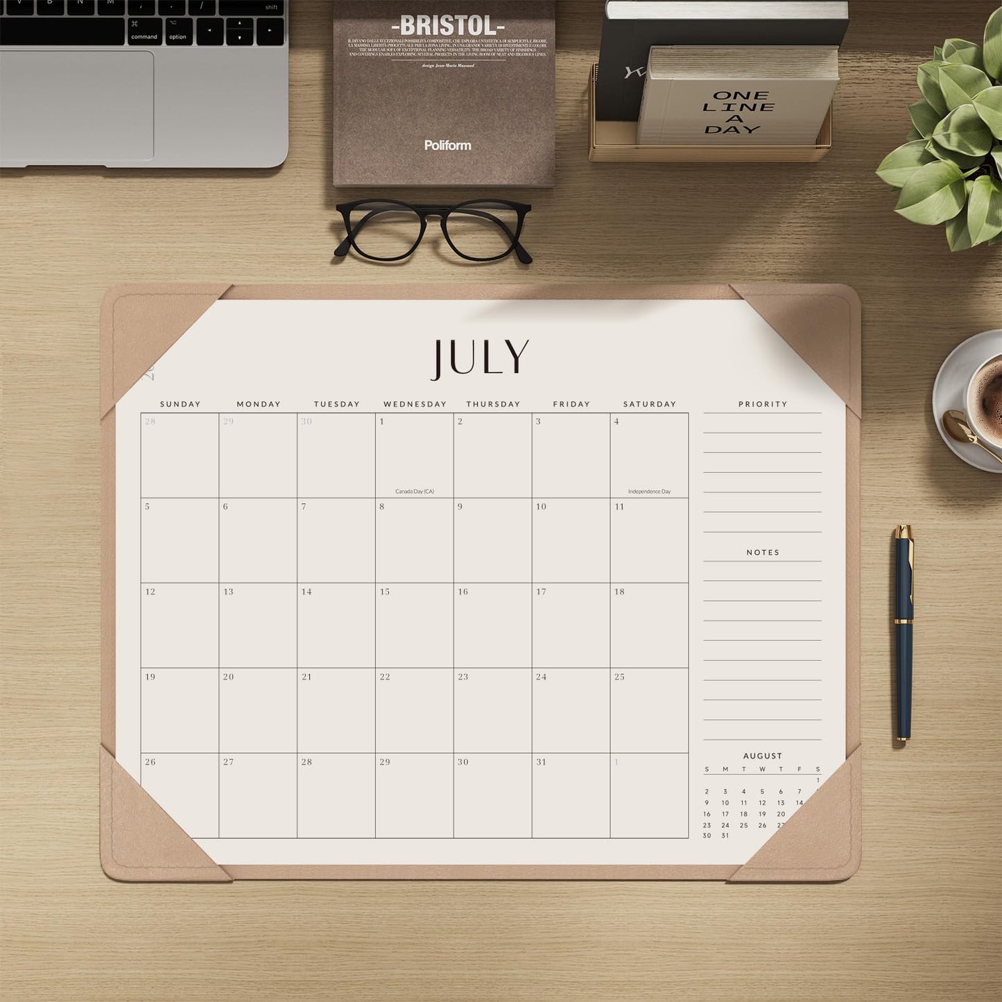 Jotsome Desk Calendar 2026 - 2027 with Desktop Mat, Large Desk Pad Calendar From Now to June 2027 22x17 inch, Desk Blotter Calendar for Home Office and School, Easy Planning, Gift for the Holidays, Apricot