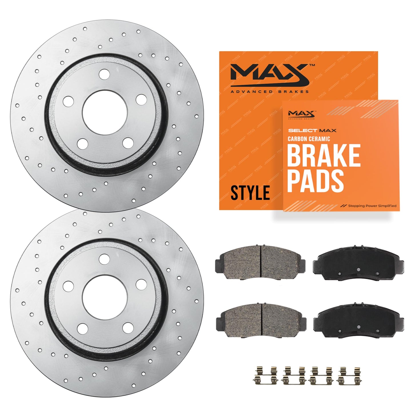 Max Advanced Brakes Rear Brake Kit Compatible With 2019 2020 2021 2022 2023 Acura Rdx Replacement Cross Drilled Disc Brake Rotor