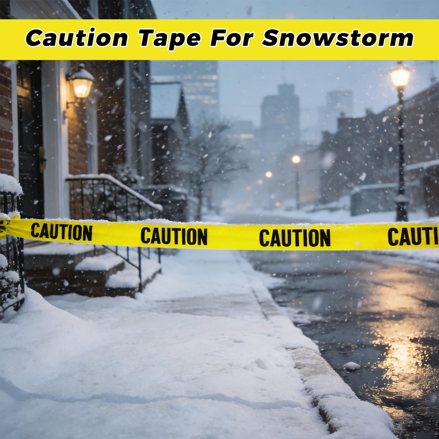 SWRT 3 Rolls Premium Yellow Caution Tape, 3 Inch x 1000FT(Total 3000FT) Bright Hazard Tape with Bold Black Text for Danger Zones/Sporting Events, Construction Tape for Crime Scenes/Halloween Decor