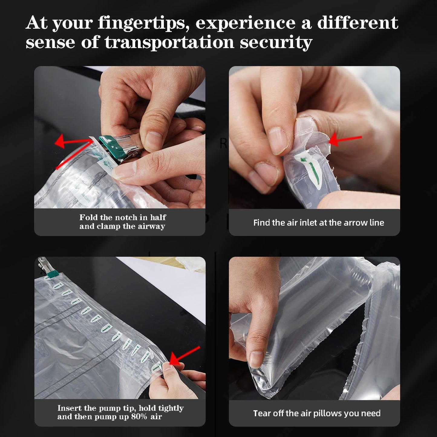 400 Count Packing Air Pillows for Shipping Supplies Box Filler Alternative to Packing Peanuts for Size 4.72" x 9.84"，Suitable for small transport companies