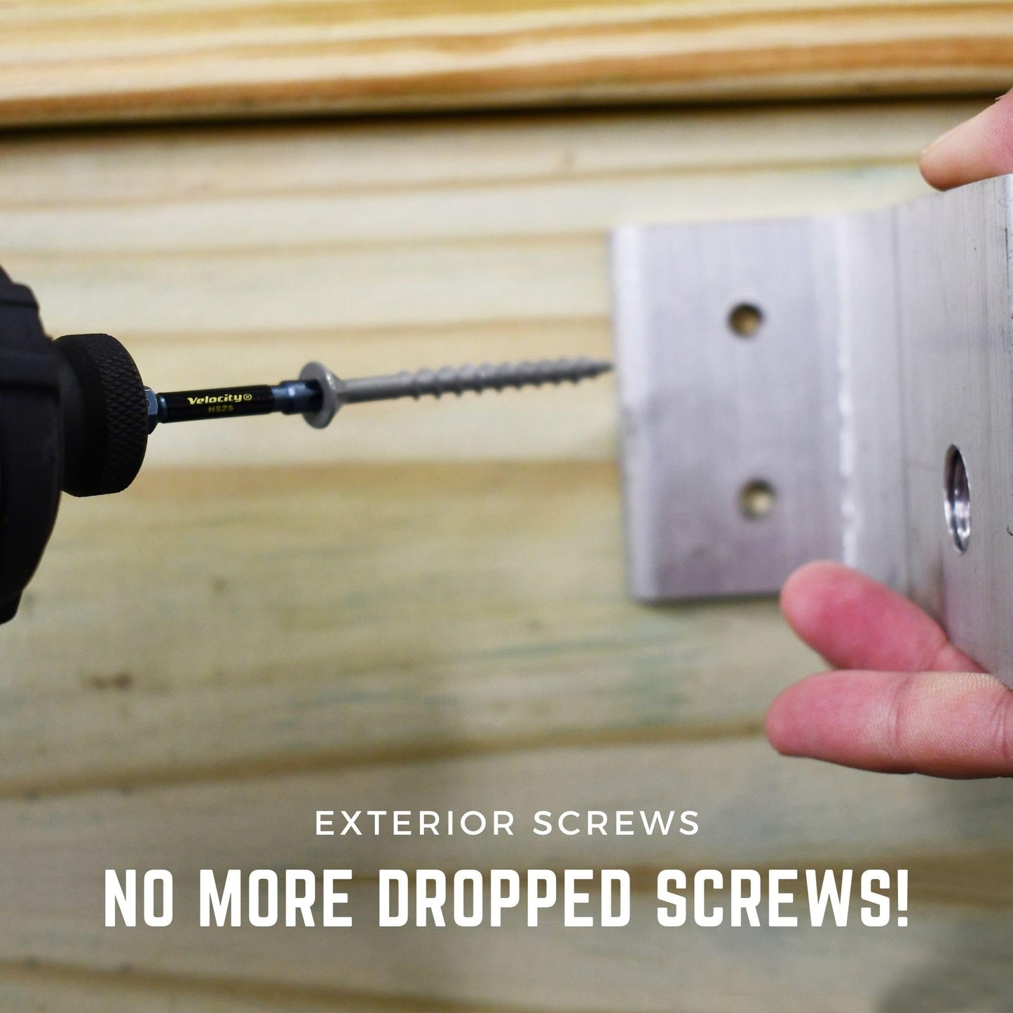 Velocity Exterior 4 Inch Wood Screws and T25 Torx Bits (Size #10) – Stick Tight Technology, Made with Carbon Steel, Includes Hexstix Bit & Storage Organizer Fence Screws for Wood (260 Pieces)