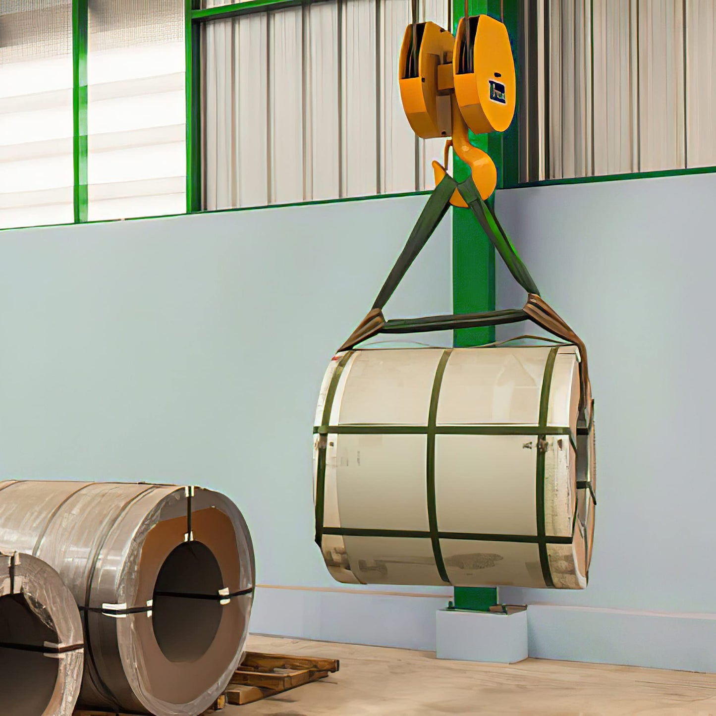 ATERET Powerlift Green Polyester Endless Round Sling - 15 Feet Length, 5,300 lb. Vertical Capacity, 10,600 lbs Basket - Heavy Duty Poly Lifting Sling