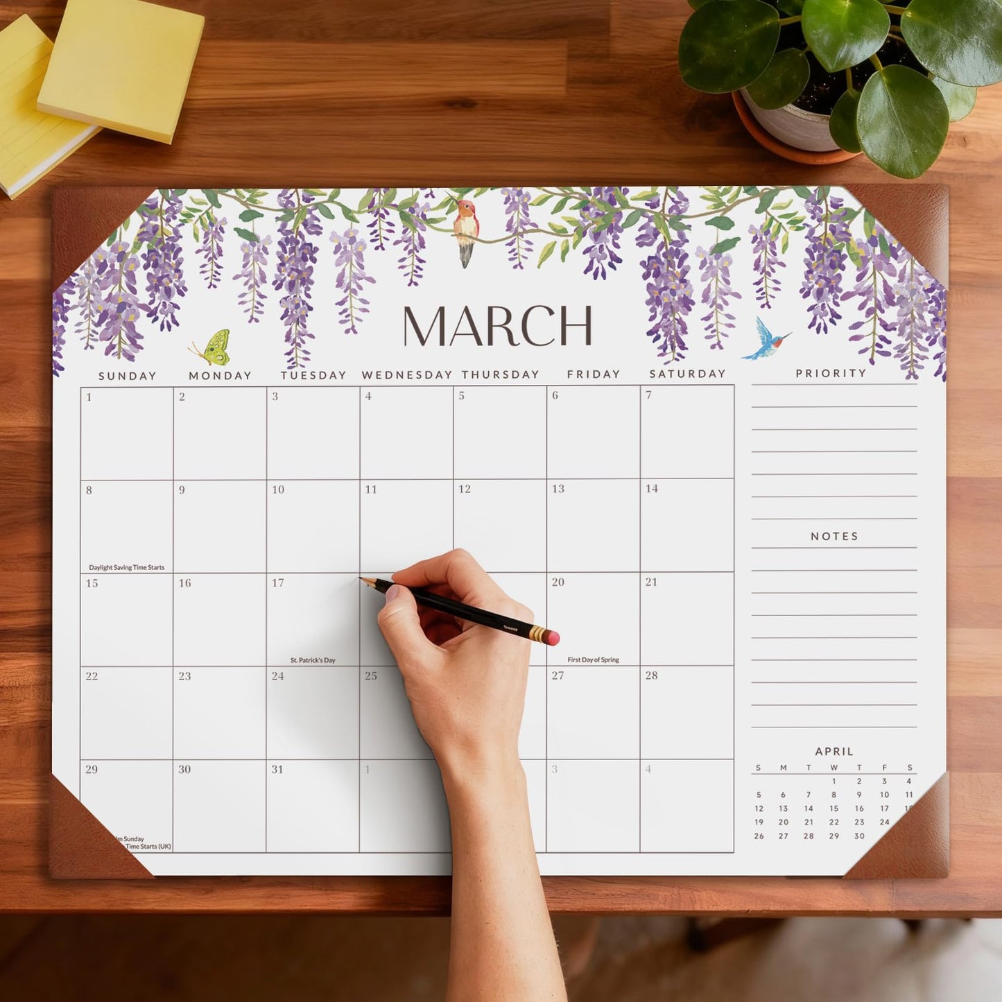 Jotsome Large Desk Calendar 2026-2027 with Desktop Pad, 18 Months Desk Pad Calendar from Now to June 2027 21''x16.5'', Desk Blotter Calendar for Home Office and School, Easy Planning