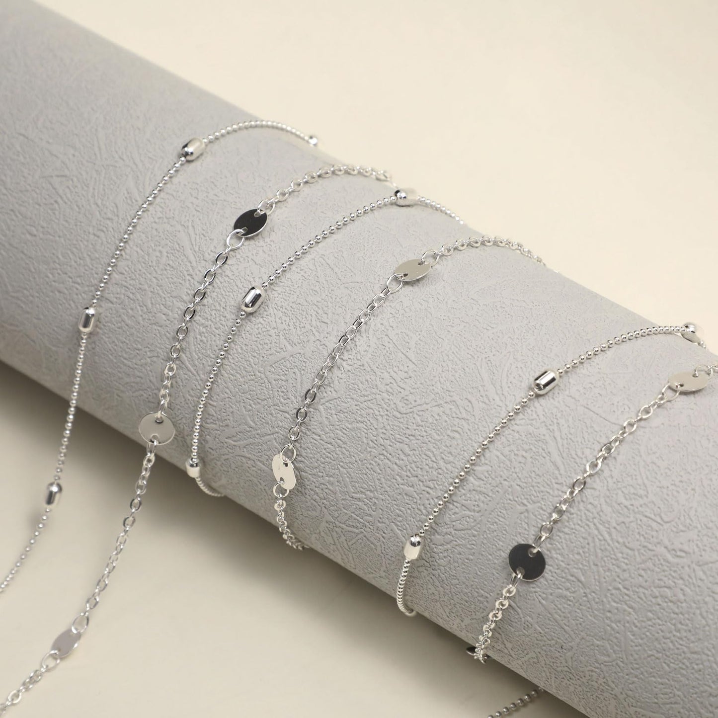 Rotnso Silver Plated Body Chains Dainty Boho Layered Beach Waist Bead Chain Adjustable Bikini Belly Chain Jewelry Accessories for Women Sexy