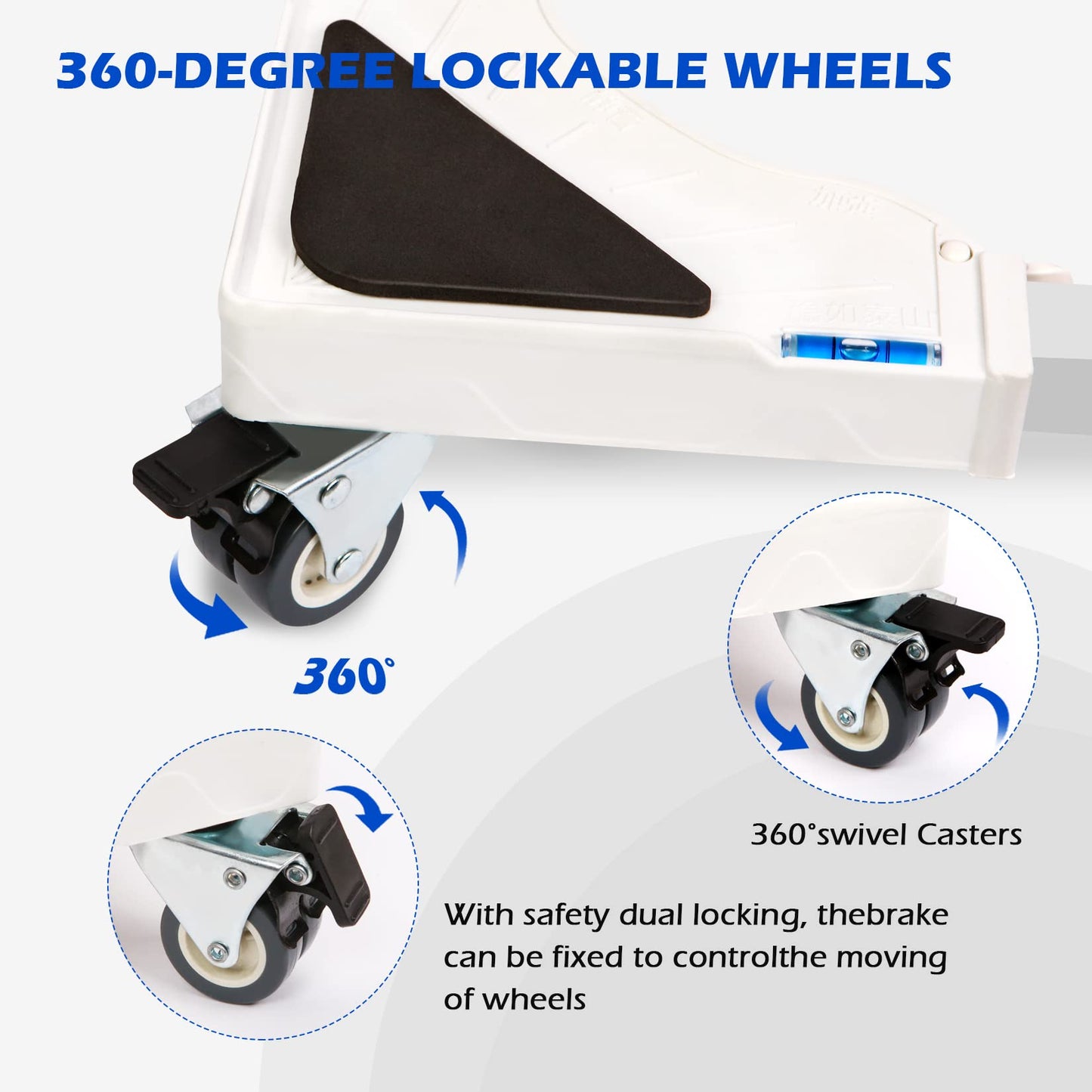 Nefish Furniture Dolly Adjustable Mini Fridge Stand Dolly Cart with 4 Lockable Wheels Washing Machine Stand Mobile Roller Universal Mobile Base Stand for Washer Dryer Refrigerator