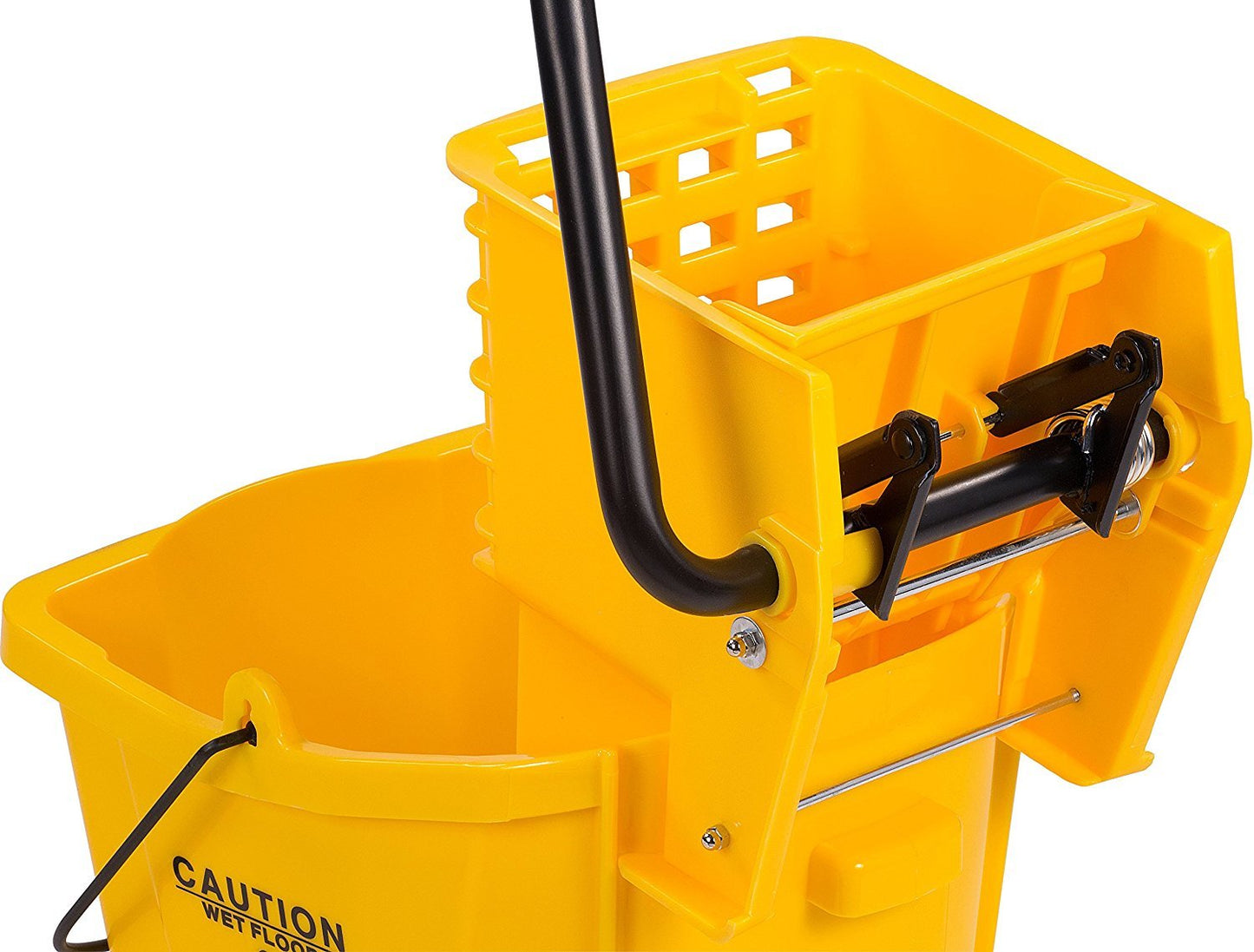 SPARTA Commercial Mop Bucket with Side Press Wringer, Floor Cleaning Essentials for Commercial and Home Use 26 Quart Capacity, 1 Count, Yellow
