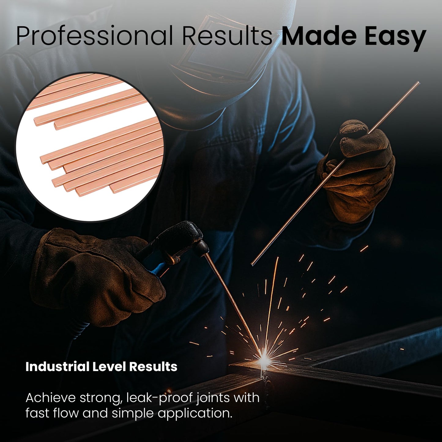 12 pcs Brazing Rods AWS BCuP-5 15% Silver Solder Phos Copper Brazing Alloy Flat Welding Rods 0.050"x1/8"x10" for HVAC, Refrigeration, and Industrial Applications
