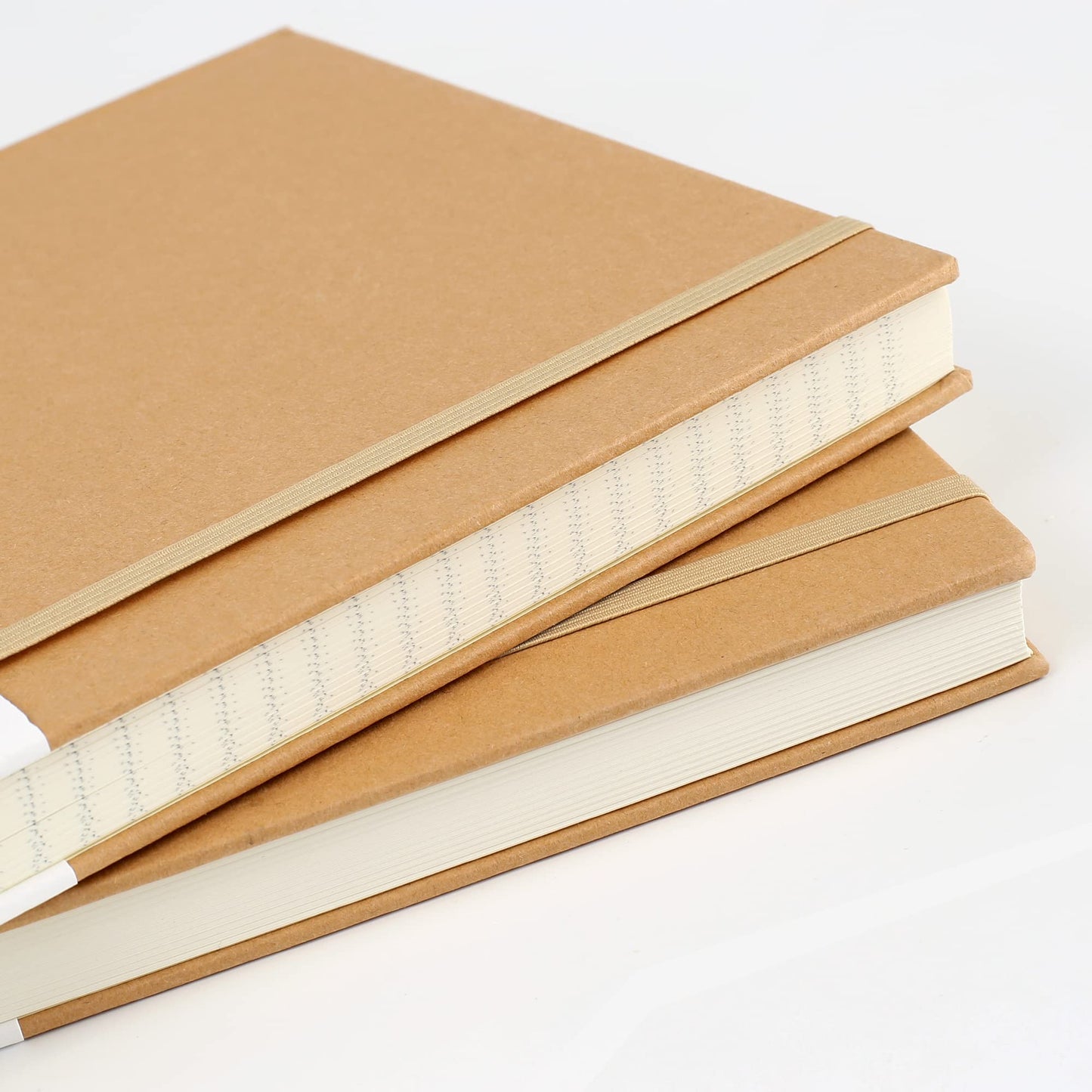 XYark Large B5 Blank Notebook Journals, Plain Kraft Hardcover Sketchbook Subject Composition Notebooks Planner with Unlined Paper, 2 Pack, 120GSM, 102 Sheets, 7.6x10 inch, Travel Journal Set