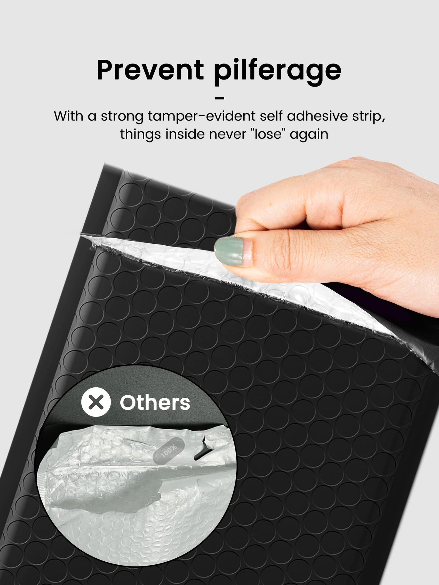 GSSUSA 100 Pack Bubble Mailers 6x10 Inches Bubble Mailer Usable Size 6x9" Envelopes Small Packaging Mailing Envelope Bags Shipping Bag Bulk Pack Self Seal Package Mail Packing Business Supplies, Black