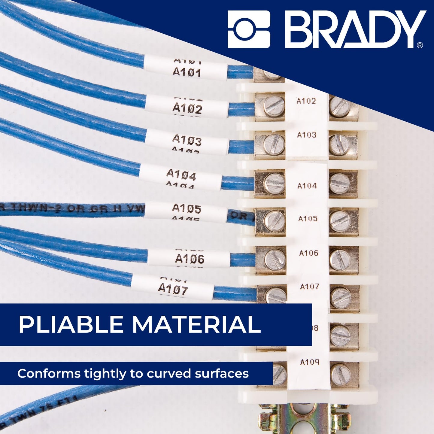 Brady Authentic (M21-250-C-342) PermaSleeve Heat Shrink Tubing for Control and Electrical Panels, Wire Harness, Black on White- For M210, M210-LAB, M211, BMP21-PLUS and BMP21-LAB Printers, .439" W 7'L