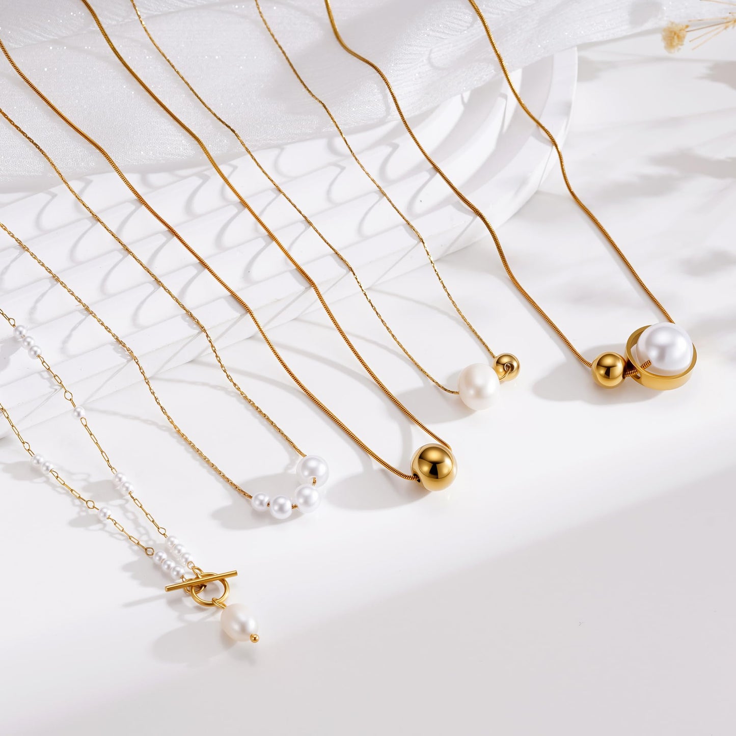 Rcidan Pearl Necklace for Women Long Baroque Pearl Choker Dainty Gold Beaded Necklaces,Birthday Wedding Jewelry Gifts