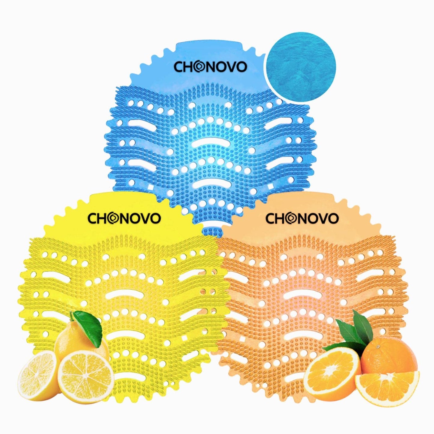 Urinal Screen Deodorizer,36 Pack Urinal Cakes Bulk Scented Anti-Splash Urinal Mats Deodorizer Fresh Pads for Toilet,Bathroom,Restaurants,Offices,Schools,Hotels(Ocean Breeze/Lemon/Orange)