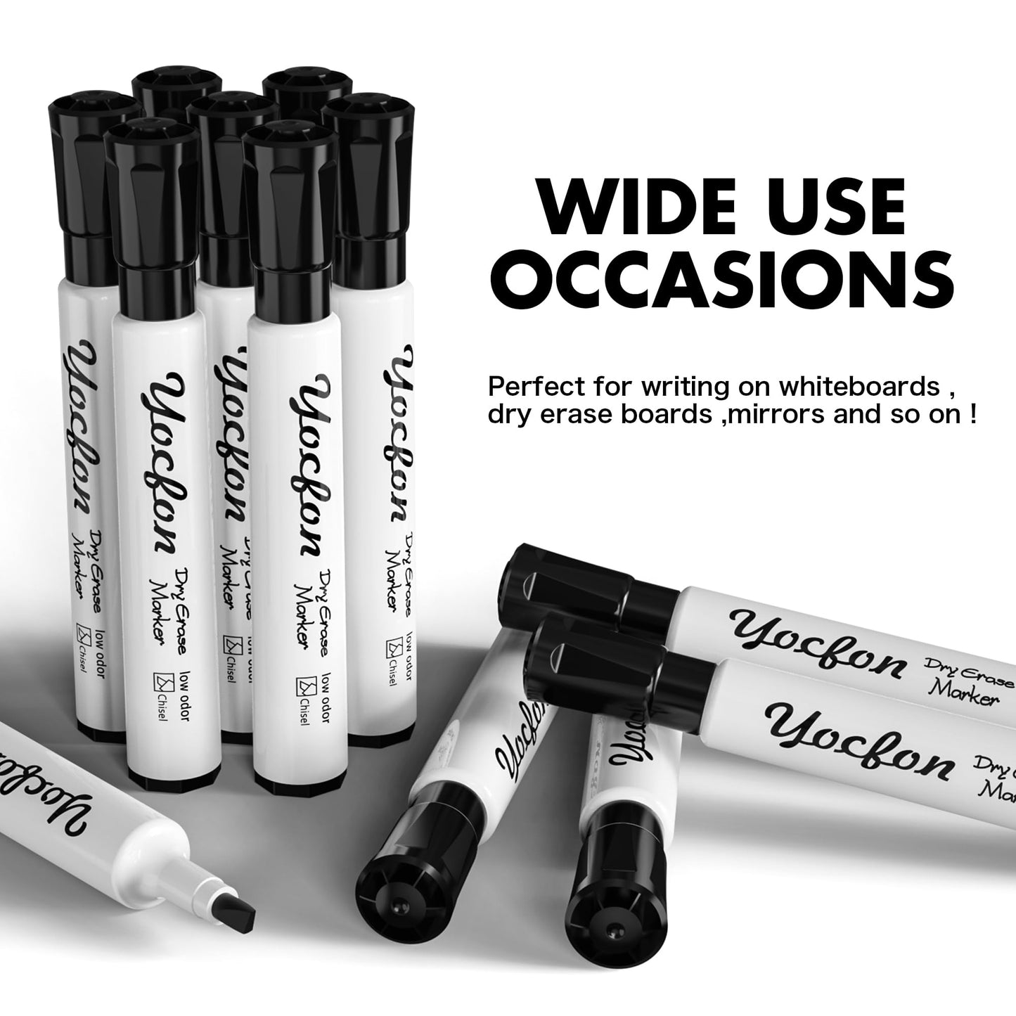 Yocfon Dry Erase Markers 128 Pack, Crown Whiteboard Markers With Chisel Tip, Low Odor Dry Erase Markers for School Office Home