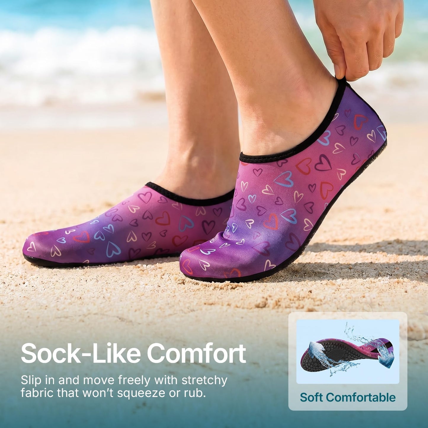 Water Shoes for Women Men Quick-Dry Aqua Socks Swim Beach Outfits Barefoot