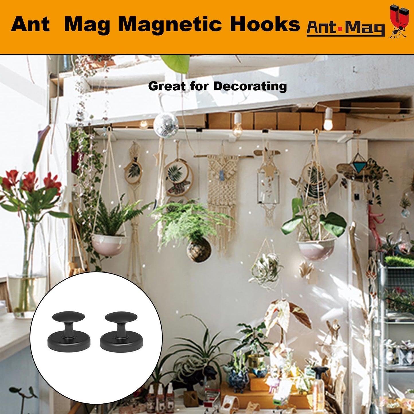 Ant Mag Magnetic Hooks Heavy Duty for Coat Hanging Strong Magnetic Hangers for Metal Surface Great Organization for Cruise Cabinet Door Kitchen Room Office