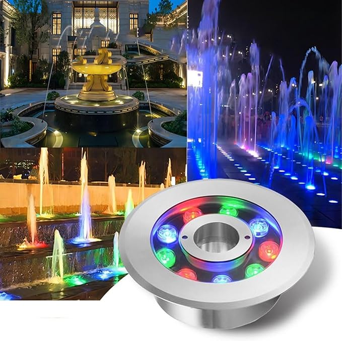 Submersible LED Pool Light - IP68 Waterproof Color Changing Spotlight, 12V/24V Stainless Steel Fountain Light
