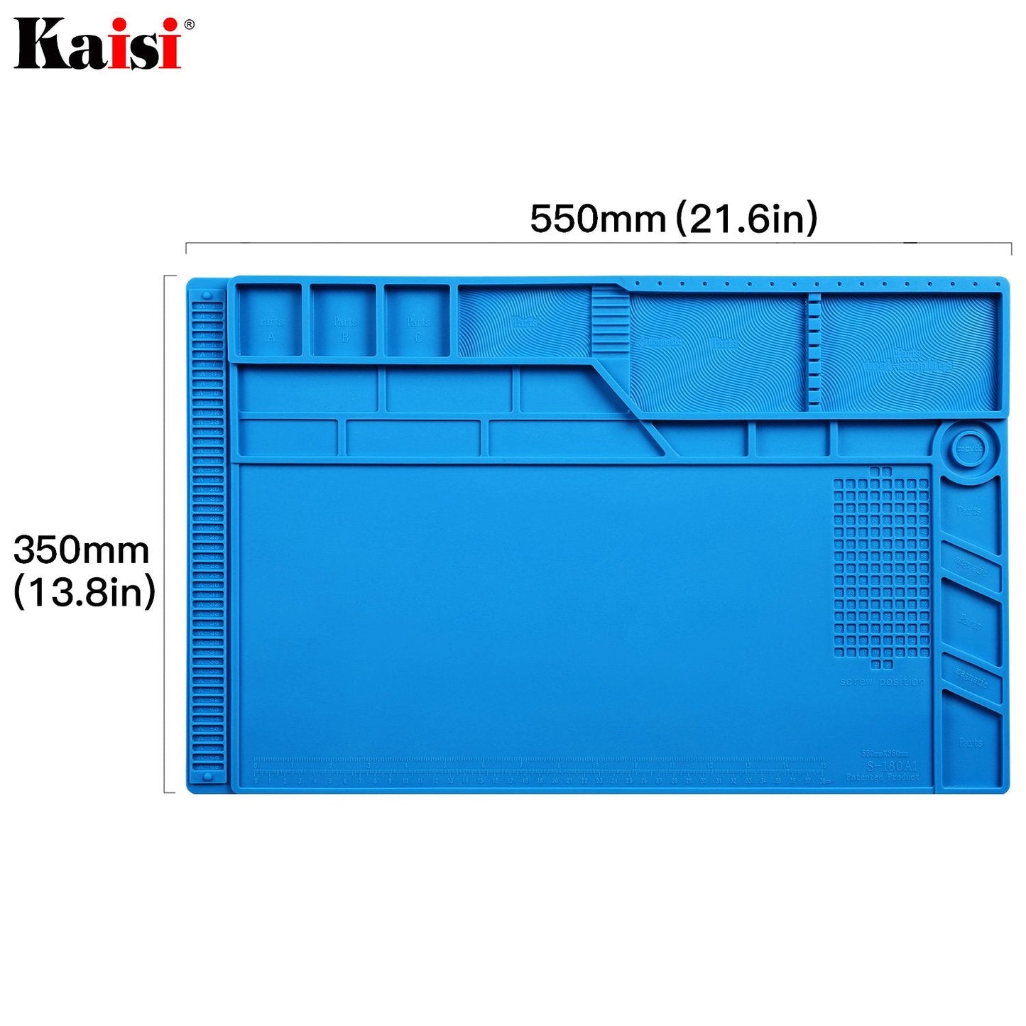 Kaisi Soldering Mat with Scale Ruler and Screw Position for Soldering, Phone and Computer Repair, Size: 21.6 x 13.8 Inches