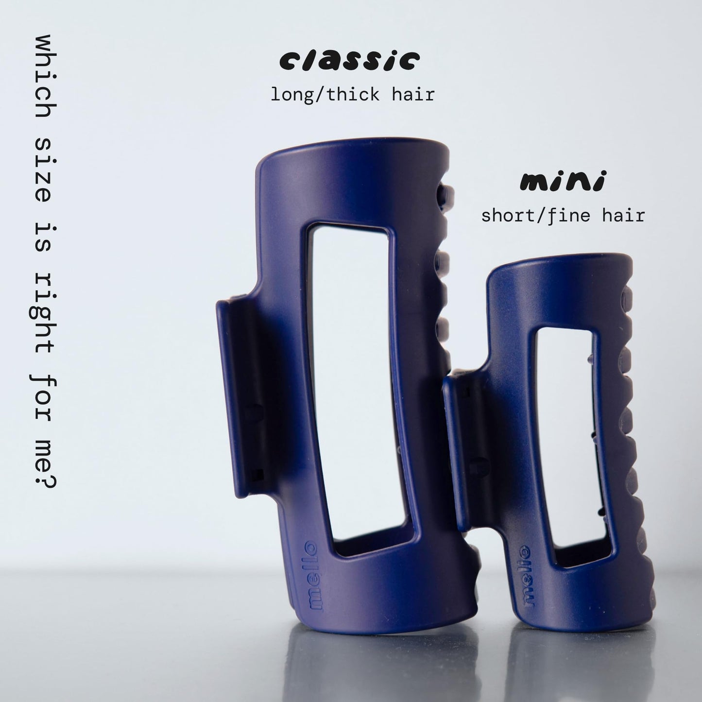The Original Mello Hair Claw Clip Squishy Claw Clip Made in Korea Patent Pending 30021976 (Blue, Medium)