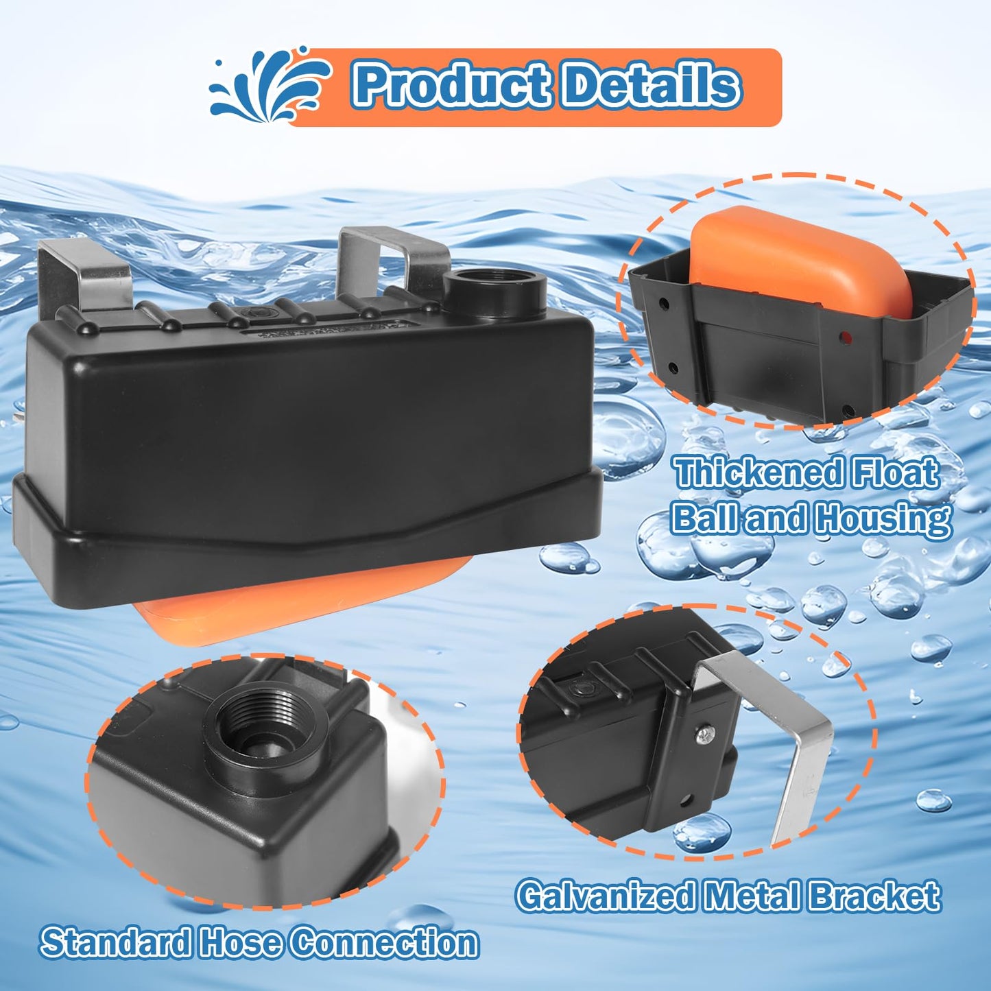 Water Trough Float Valve Livestock Stock Tank Float Valve for Water Tank of Pond Farm Livestock Cattle Goat Horse Pool,2PCS Automatic Control Waterer Level