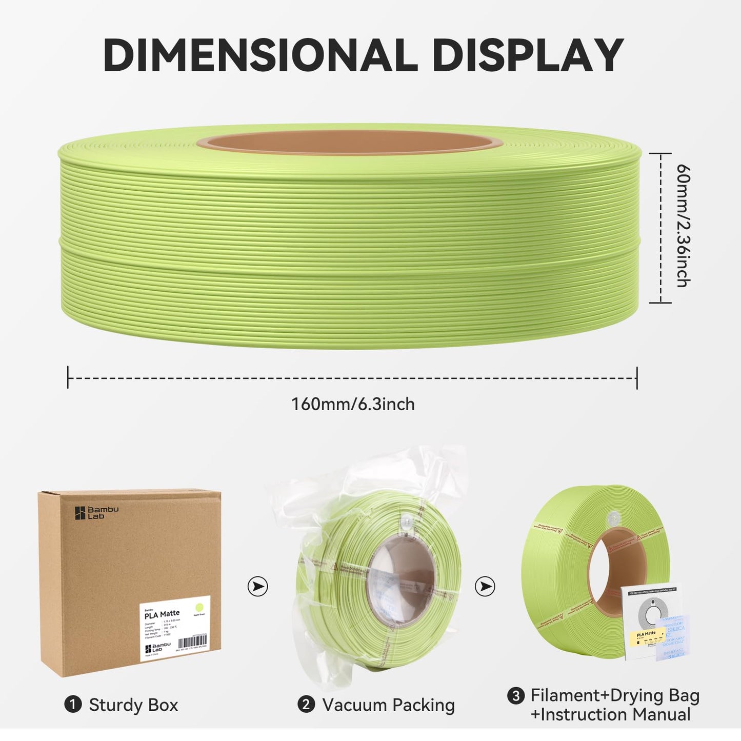 Bamboo PLA Matte Refill Filament 1.75mm 1 KG (2.2lbs) with RFID for Bambu Lab A1/X1/P1 Series 3D Printers,Easy to Print, 3D Printing Filament,No Spool, +/- 0.03mm (Scarlet Red 11200)