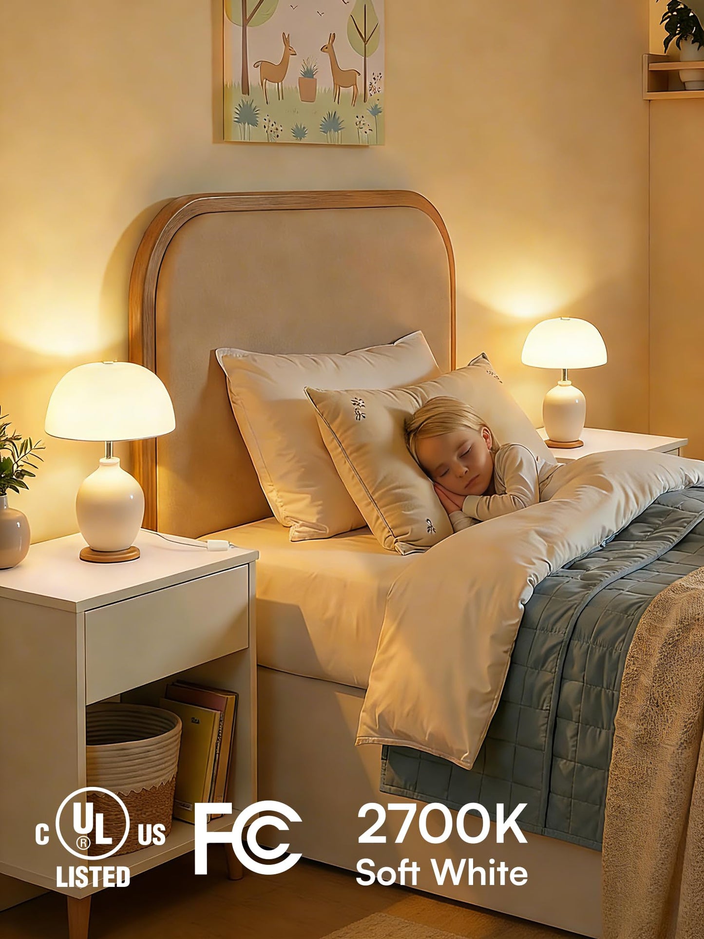 TJOY A19 Dimmable LED Light Bulbs, E26 Led Bulbs 60 Watt Equivalent, Warm Soft White 2700K, 800 Lumens Standard Base, Energy Saving Lightbulbs, Efficient 9W, 120V, 15,000 Hour Lifetime, 6 Pack