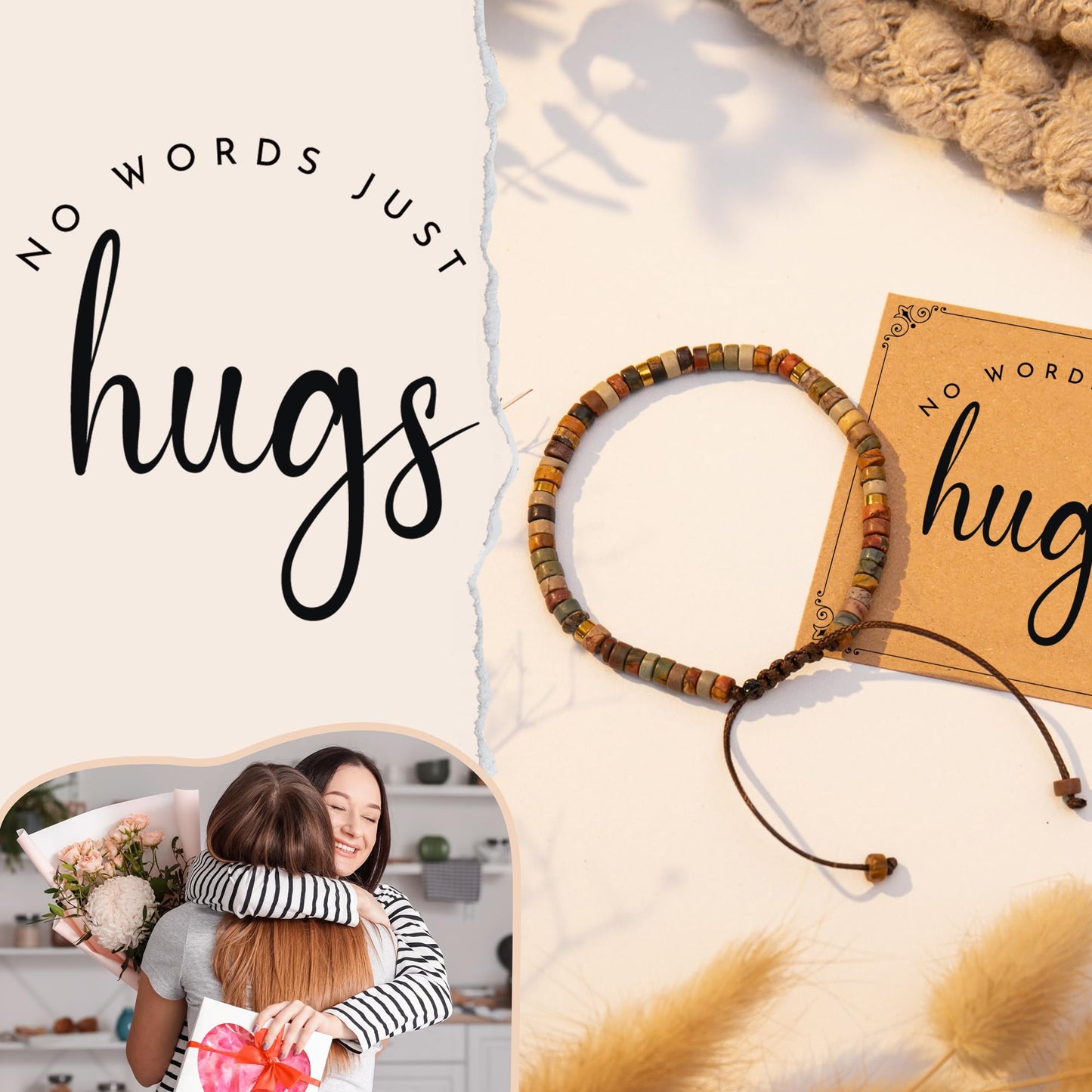 ZOKCC Inspirational Gifts Bracelets for Women - Healing Natural Stone Bracelets - Cheer Up Get Well Soon Gifts for Women Friends Sister Bestie