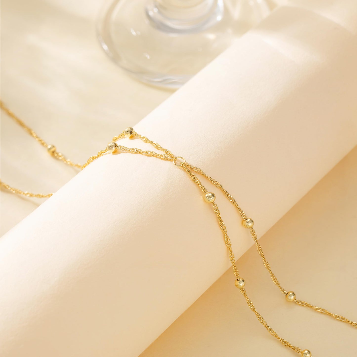 CHESKY Gold Waist Beads, Dainty 14k Gold Plated Waist Chain Non Tarnish Body Chain Jewelry for Women Hypoallergenic Belly Chain Waterproof Wave Gold Belly Button Ring Jewelry for Women Gifts
