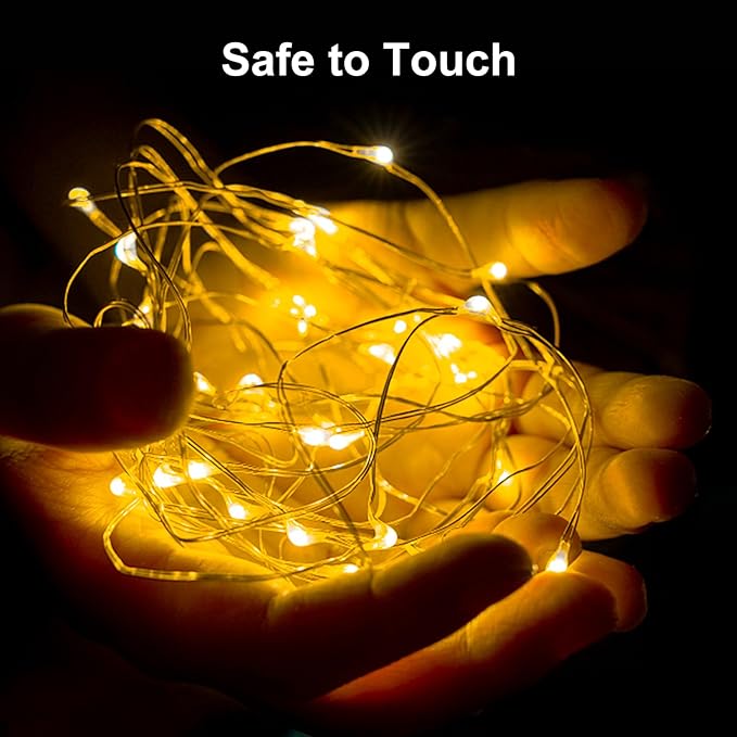 ZGWJ 8 Pack Fairy Lights Battery Operated, Warm White Twinkle String Lights 20 LED 7FT Waterproof 3 Lighting Modes for Bedroom, Halloween, Christmas, Party Indoor and Outdoor Decoration
