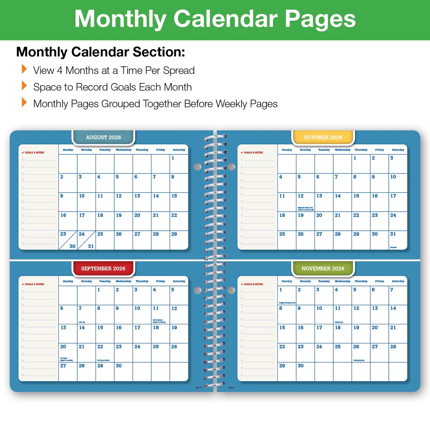 Global Datebooks 2026-2027 Middle & High School Student Planner 7" x 9" - Dated Weekly & Monthly Academic Planner w/Ruler/Bookmark & Stickers, Ideal for Homework, Matrix Style, Triple Stripe