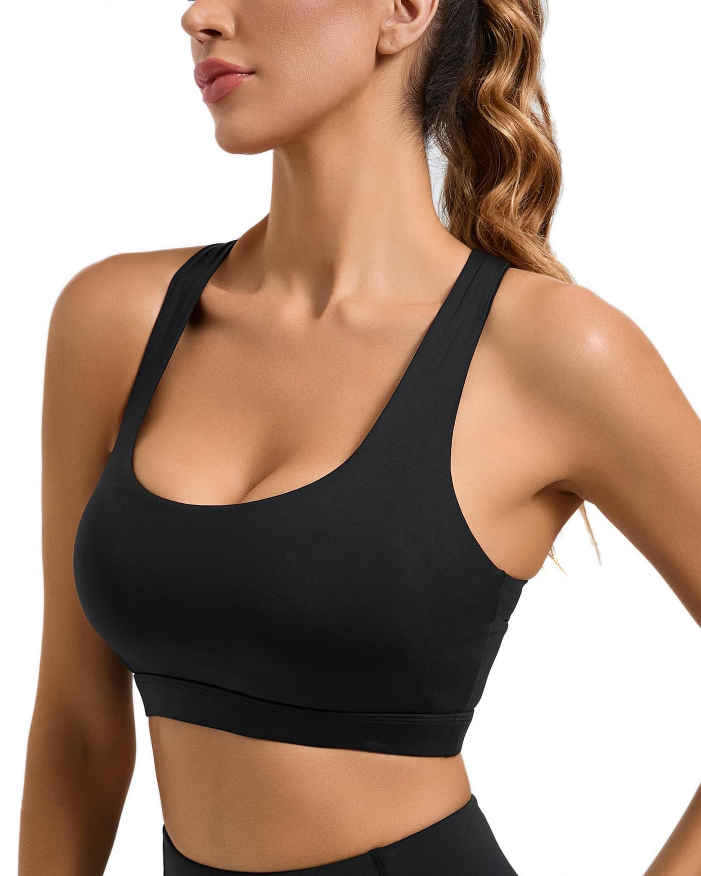 RUNNING GIRL High Impact Sports Bras for Women High Support Women’s Sports Bra Racerback Workout Running Bra(WX3039 Black,M)