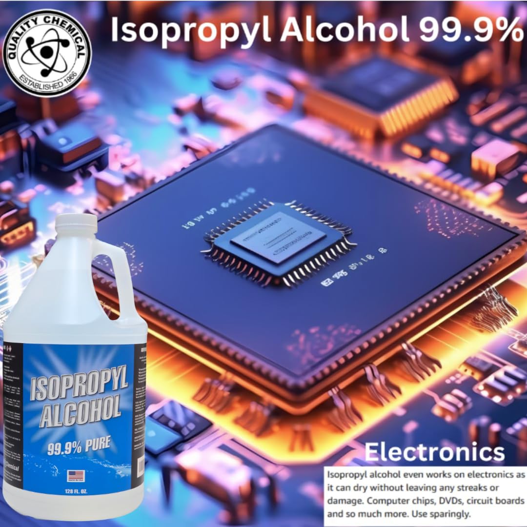 Quality Chemical - Super Premium - 99.9% Pure Isopropyl Alcohol (IPA) - Made in The USA - Concentrated Isopropyl Alcohol or 4(32oz) Bottles