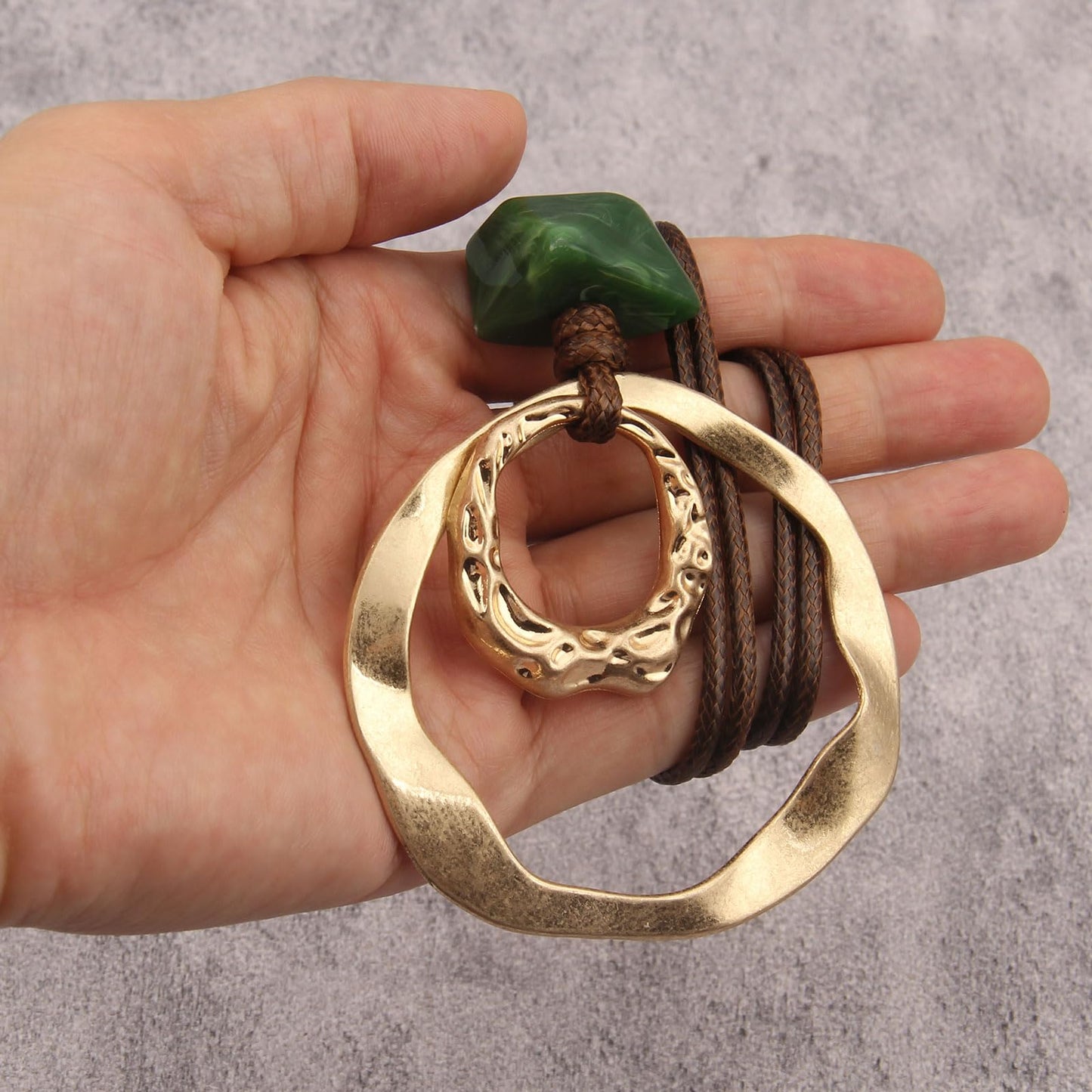 joymiao Bohemian Necklace Women Chunky Long Necklaces with Large Gold Pendant Vintage Boho Jewelry Hippie Choker Necklace for Women