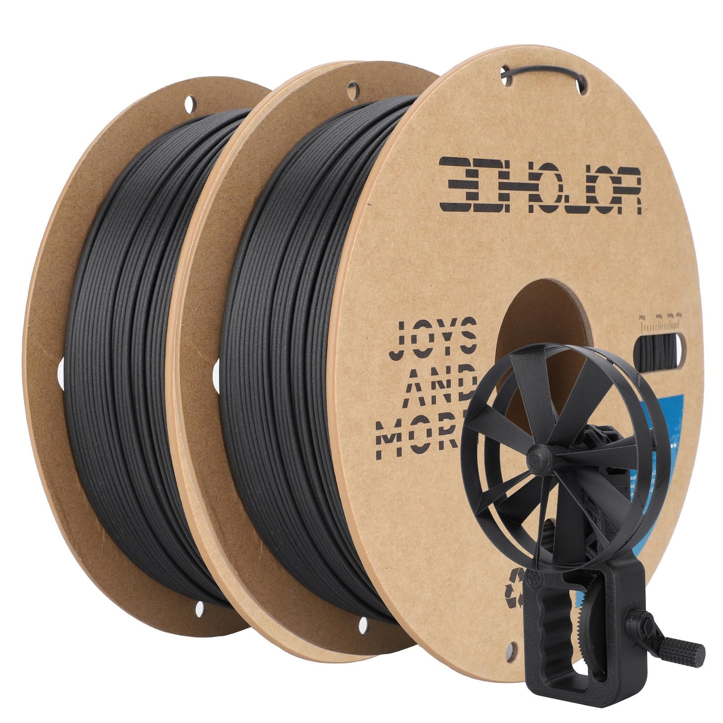 3DHoJor Carbon Fiber PLA Filament 1.75mm 1KG*2 Bundle, PLA-CF Filament 3D Printer Filament Dimensional Accuracy +/- 0.03mm, Fits for Most FDM 3D Printers-Black*2
